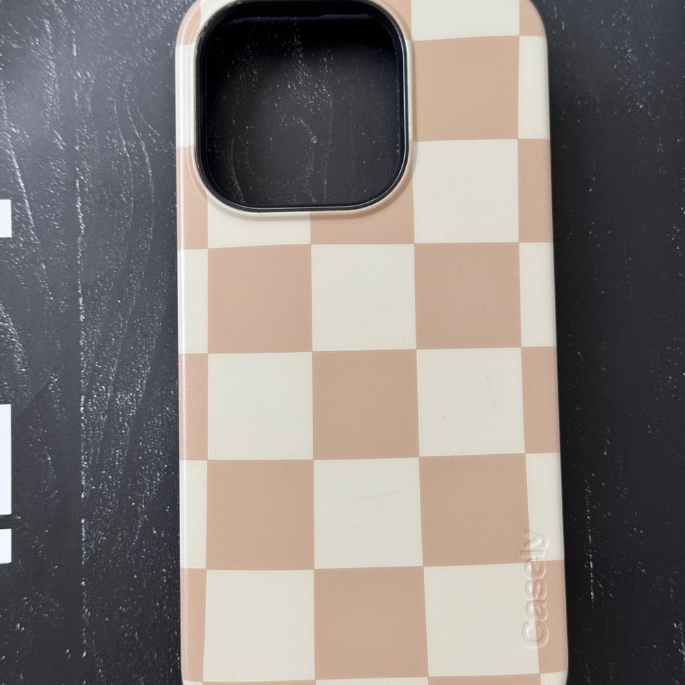 Casetify Beige & Cream Checkerboard iPhone Case